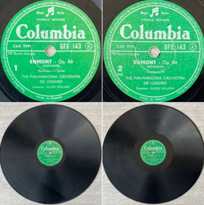 Beethoven : Egmont - TPODL Dir Alceo Galliera 78 rpm X2 COLUMBIA GFX 143/44 - Photo 1/4