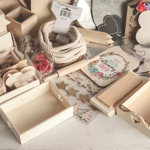 DIY Wood Craft Supplies Bulk Lot, Crafters, Crates, Blocks, Galvanized Blanks - Picture 1 of 19