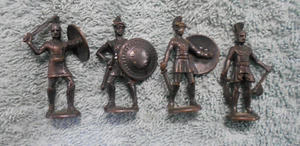 #KK. #1. SET FOUR(4) GREEK HOPLITE ANCIENT WARRIORS METAL FIGURES - KINDER - Picture 1 of 3