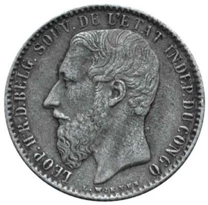 CONGO ESTADO LIBRE 1 Franco 1891 XF Leopoldo II   - Imagen 1 de 2