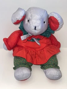1991 Plush Creations Inc Christmas Mouse Nylon Parachute Stuffed Animal  - Picture 1 of 12