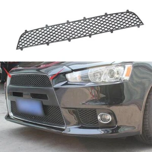 For Mitsubishi Lancer Evolution 07-17 Black Front Upper Bumper Mesh Grill Grille - Picture 1 of 9