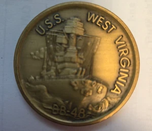 Pearl Harbour USS West Virginia Medal Coin - Picture 1 of 2