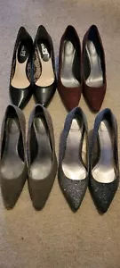 Lot of 4 pairs of womens high heels SIZE 7 1/2 MEDIUM - Picture 1 of 5