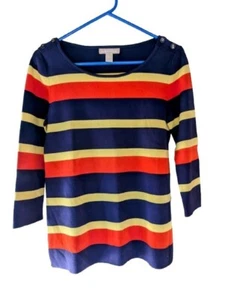 Banana Republic Retro Rainbow Colorful Striped Sweater  M Dopamine Dressing  - Picture 1 of 12