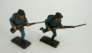 Lineol 2 Französische Soldaten mit Gewehr im Laufschritt ab 1934 (88088) - Picture 1 of 8