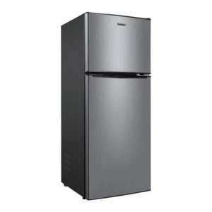 MINI FRIDGE w/ FREEZER 4.6 CU FT Refrigerator Two Door Compact Stainless Steel - Picture 1 of 10