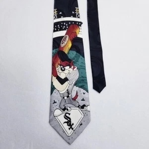 Corbata de béisbol vintage 1994 Silk MLB con licencia Taz/Sox Big Bad Batter - Toons - Nueva con etiquetas - Imagen 1 de 8