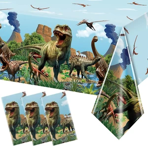 Dinosaur Tablecloth Dinosaur Party Table Covers Plastic Tablecloth for Kids Adul - Picture 1 of 8