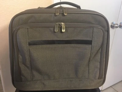 Hartmann Brown Nylon 16" Wheeled Carry On Rolling Business Briefcase Weekender - Image 1 of 4