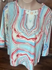 SHEIN Damen Oberteil mehrfarbig gemustert 3/4 Arm Gr. 2X-? - Bild 1 von 2