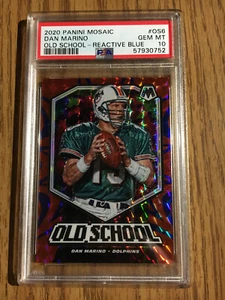 2020 Panini Mosaic Old School Blue Reactive card 81/99 Dan Marino PSA 10 gem mnt - Picture 1 of 3