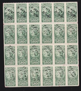 US Vintage State of California 20c Distilled Spirit Tax Stamp Block of 24 - Picture 1 of 2