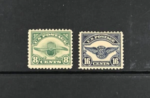 USA Scott # C4-C5 Fine OG Hinged 8c 16c Air Mail US Stamps Cat $77 - Picture 1 of 2
