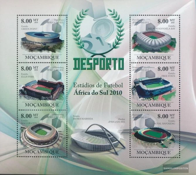 Briefmarken Mosambik 2010 Mi 3663-3668 Kleinbogen (kompl. Ausgabe) postfrisch Fu - Bild 1 von 1