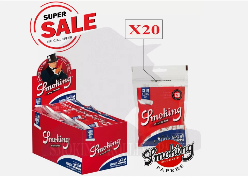 Filtri Smoking Slim 6mm Lungo XL 22mm 20 Βustine da 120 filtri - Bild 1 von 1