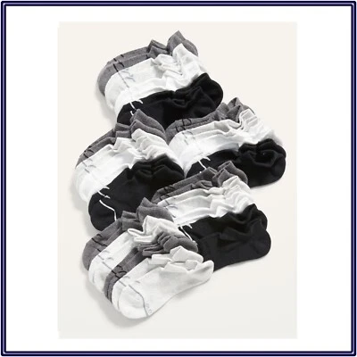 全新带标签女式 20 件装 Old Navy Performance Go-Dry 吸湿排汗船袜 8-11 — 第 1/2 张图片