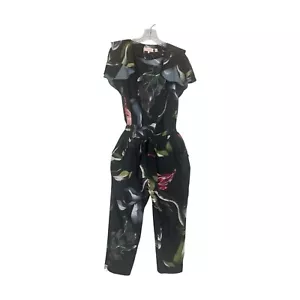 TED BAKER Jumper Women US 10 EDEN Jumpsuit Romper Multicolor Tropical TED Size 4 - Picture 1 of 7