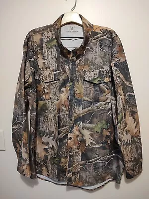 True Timber Camo Men's Large Long Sleeve Button Down Up Shirt Hunting Kanati - Image 1 of 4