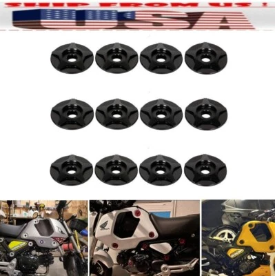 Juego completo de cubierta de panel lateral CNC negro EE. UU. 12X arandela de borde para HONDA GROM 2022-2024 Foto 1 de 4