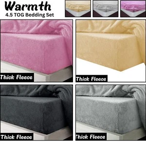 PREMIUM Teddy Fleece Fitted Sheet Extra Warm Double King Size For Icy Winter Bed - Picture 1 of 18