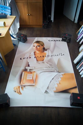 Póster de moda publicitario francés vintage original de Chanel Coco 💋 Kate Moss C Foto 1 de 4
