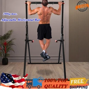 Adjustable Horizontal Bar Pull Up Dip Station Bar for Home Gym Strength Train - Picture 1 of 14