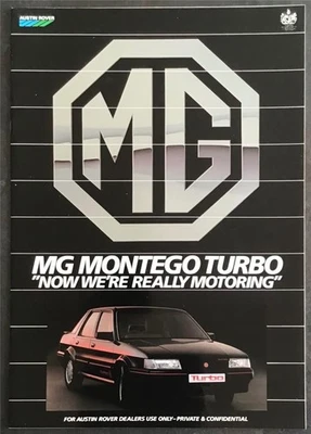 MG MONTEGO TURBO Dealer Confidential Car Sales Brochure July 1985 - Image 1 of 3