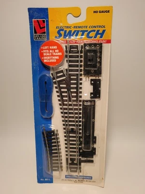 Life-Like Trains HO Gauge Electric Remote Control Left Hand Switch Track #8611 - Image 1 of 4