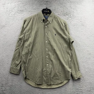 Polo Ralph Lauren camicia uomo media misto seta bottoni verde oliva marlow - Foto 1 di 10