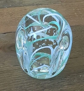 Vintage John Gentile Art Glass Star City West Virginia Swirls Paperweight - Picture 1 of 5
