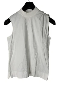 Ganni 100% cotton tank top sleeveless white women's size XS NEW WITH TAGS - Picture 1 of 8
