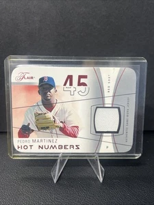 2004 Flair PEDRO MARTINEZ Hot Numbers Patch #HN-PM Red Sox HOF Red Die-Cut /18 - Picture 1 of 2