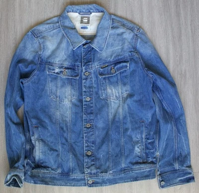 Chaqueta de mezclilla G-Star Raw Slim Tailor 3D para hombre talla 3XL peine de miel bigote raro Foto 1 de 4