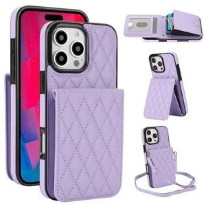 for iPhone 16 15 14 13 12 11 Pro Max Leather Flip Card Bag Phone Case - Picture 1 of 30