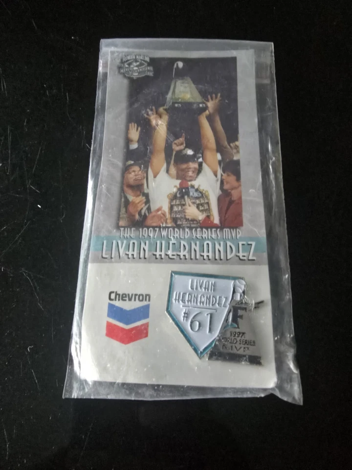 Livan Hernandez #61 Florida Marlins 1997 MVP World Series Jacket Hat Pin New - Image 1 of 1