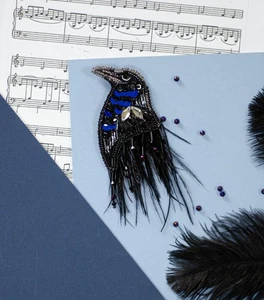 Hágalo usted mismo Kit para hacer joyas "Harbinger of Darkness", broche con cuentas de semillas, cuentas - Imagen 1 de 8