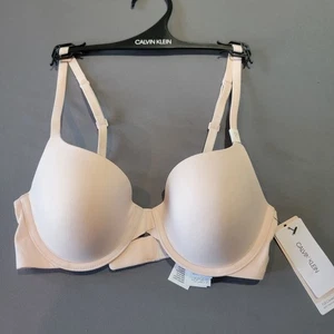 Sujetador Camiseta Moderno Calvin Klein Ajuste Perfecto F3837-680 32C Rosa Nuevo Con Etiquetas - Imagen 1 de 7