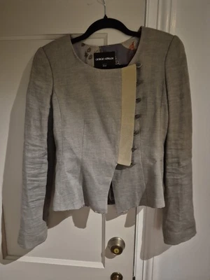 Giorgio ARMANI 42 6 LINEN JACKET GREY - Image 1 of 4