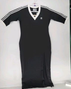 ADIDAS originals Adicolor 3-Stripes Maxi Dress Black XL NWT - Picture 1 of 10