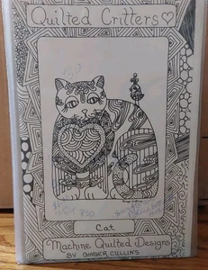 Quilted Critters Cat Machine Quilted Pattern GInger Cullins 1991 Applique - Picture 1 of 2