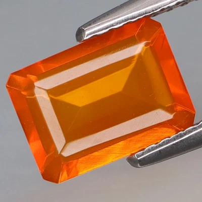 1.10Ct.Best Color Natural Fanta Orange Red Mexican Fire Opal Perfect Shape&CLEAN - Image 1 of 4