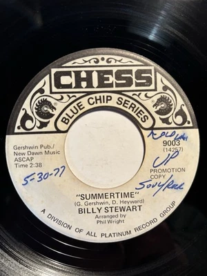 Billy Stewart “Summertime” Chess 7” 45 PROMO/REISSUE Strong VG+ - Image 1 of 4
