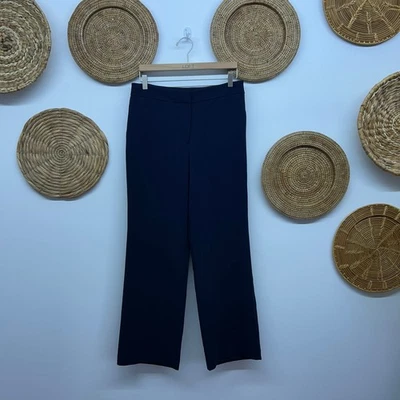 Pantalón Pantalón Pantalón $149 Talbots Azul Marino Fácil Viaje Pierna Ancha 10P PETITE Minimalista Foto 1 de 4