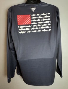 Columbia Men’s Terminal Tackle Fish Flag Long Sleeve T-Shirt Omni-Shade Size LG - Picture 1 of 10