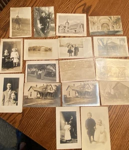 Antique Vintage 1914 Wellman Iowa Lot Of 18 Church Child Postcard Advertising - Picture 1 of 17