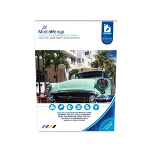 MediaRange DIN A4 Fotopapier für Tintenstrahldrucker, hochglänzend, 180g, 50 Bla - Afbeelding 1 van 4