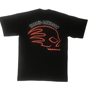 Camiseta Harley Davidson Vintage Hecha en EE. UU. Pro Tag Negra con Calavera Naranja - Para Hombre S - Imagen 1 de 17