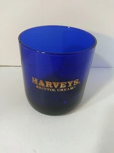 Harveys Bristol Creme Glas Kobaltblau & Gold Neuzustand 3,5 Zoll - Bild 1 von 2