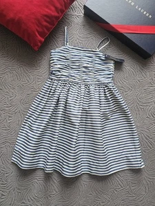 New Ralph Lauren Striped Strappy Cotton Girls Summer Dress Age 4- 5 Years - Picture 1 of 8
